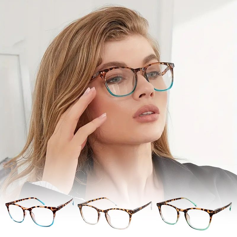 Damen-Lesebrille mit sexy Leopardenmuster, Anti-Blaulicht-Farbverlauf