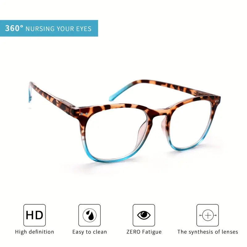 Damen-Lesebrille mit sexy Leopardenmuster, Anti-Blaulicht-Farbverlauf