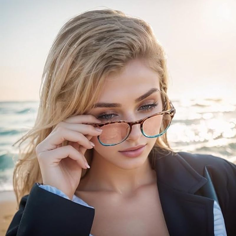 Damen-Lesebrille mit sexy Leopardenmuster, Anti-Blaulicht-Farbverlauf