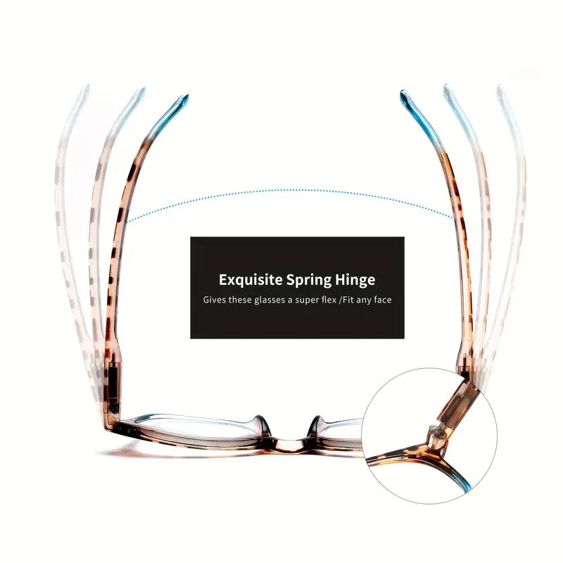 Damen-Lesebrille mit sexy Leopardenmuster, Anti-Blaulicht-Farbverlauf