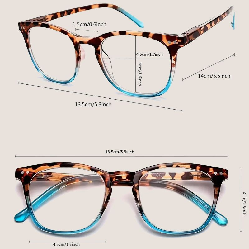 Damen-Lesebrille mit sexy Leopardenmuster, Anti-Blaulicht-Farbverlauf