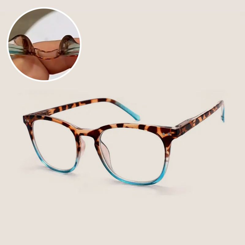 Damen-Lesebrille mit sexy Leopardenmuster, Anti-Blaulicht-Farbverlauf