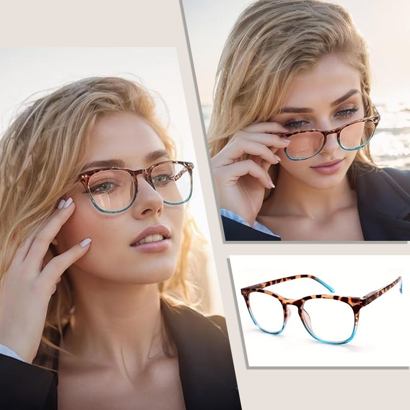 Damen-Lesebrille mit sexy Leopardenmuster, Anti-Blaulicht-Farbverlauf