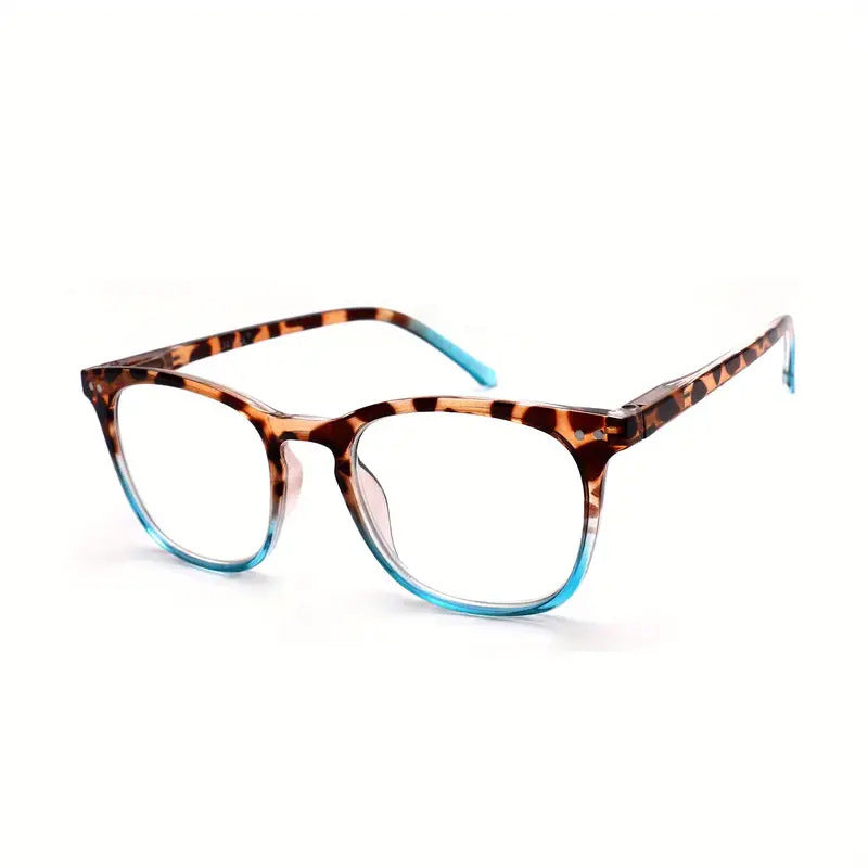 Damen-Lesebrille mit sexy Leopardenmuster, Anti-Blaulicht-Farbverlauf