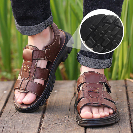 Atmungsaktive Sommer-Ledersandalen für Herren/Breathable summer leather sandals for men