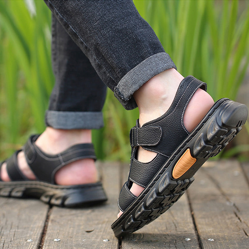 Atmungsaktive Sommer-Ledersandalen für Herren/Breathable summer leather sandals for men