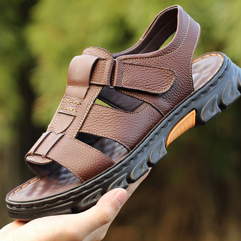 Atmungsaktive Sommer-Ledersandalen für Herren/Breathable summer leather sandals for men