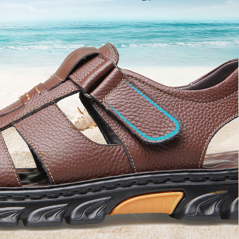 Atmungsaktive Sommer-Ledersandalen für Herren/Breathable summer leather sandals for men