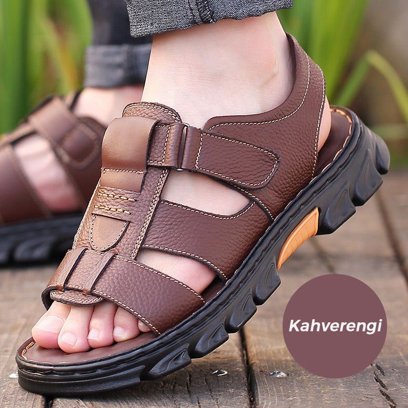 Atmungsaktive Sommer-Ledersandalen für Herren/Breathable summer leather sandals for men