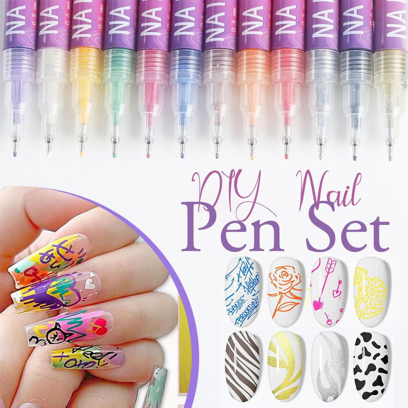 🎨Kreatives Nageldesign-Set mit 12 Farben – geeignet für Nageldesign-Begeisterte jeden Alters