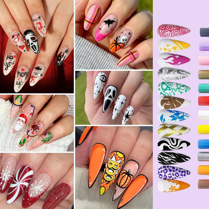 🎨Kreatives Nageldesign-Set mit 12 Farben – geeignet für Nageldesign-Begeisterte jeden Alters