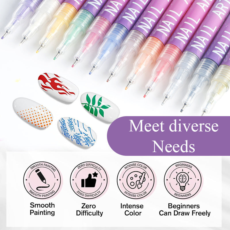 🎨Kreatives Nageldesign-Set mit 12 Farben – geeignet für Nageldesign-Begeisterte jeden Alters