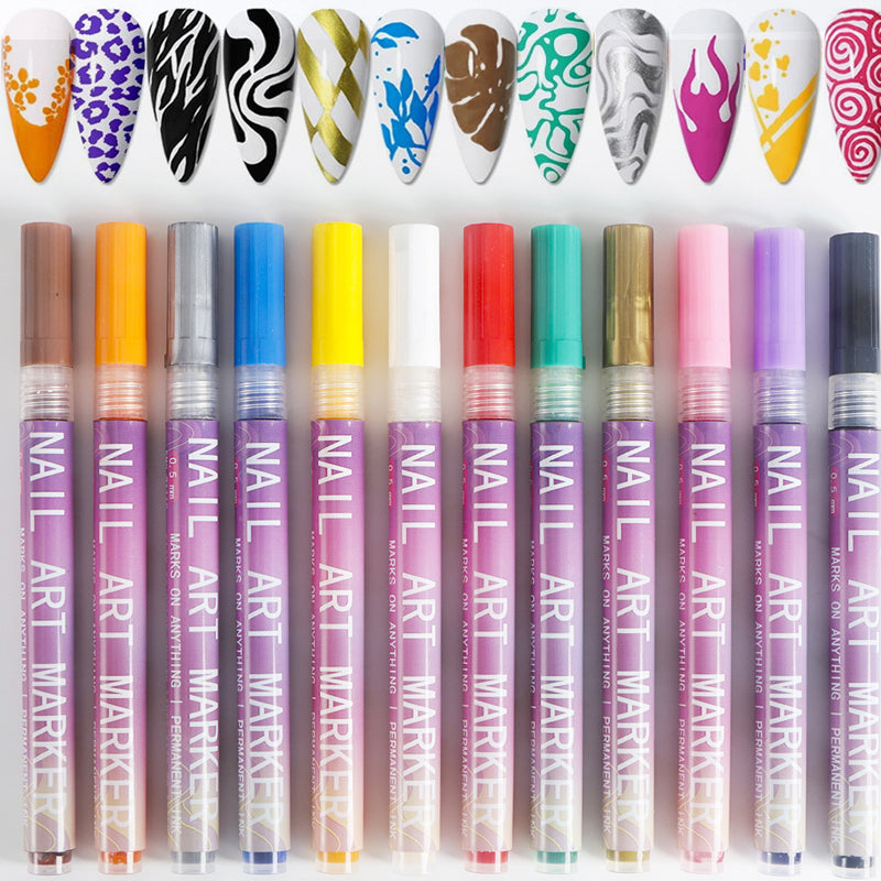 🎨Kreatives Nageldesign-Set mit 12 Farben – geeignet für Nageldesign-Begeisterte jeden Alters