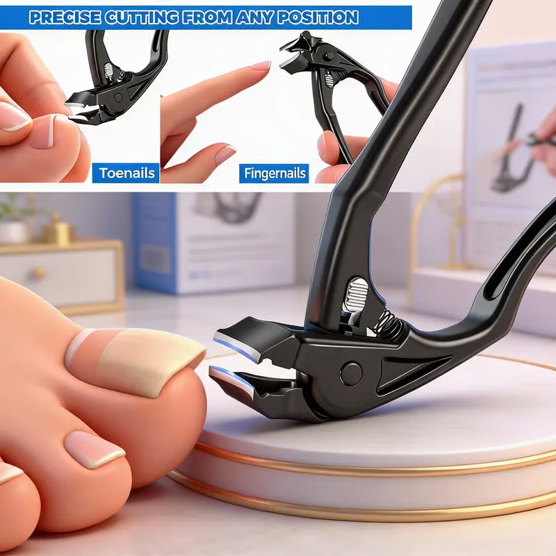 Edelstahl-Nagelknipser mit Spritzschutz – Große Öffnung für eingewachsene Nägel & Fußpflege ✂️👣