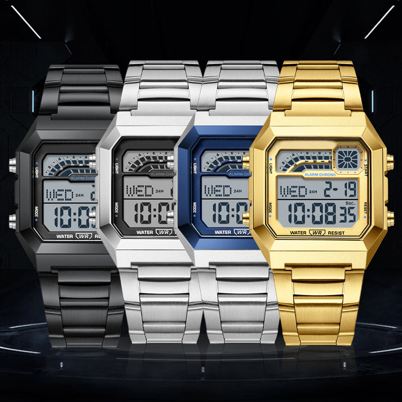 ⌚ Unisex-Digitaluhr mit Quadratischem Display – Leuchtanzeige, 30M Wasserdicht & Leichter Haltbarer Armband 🌙