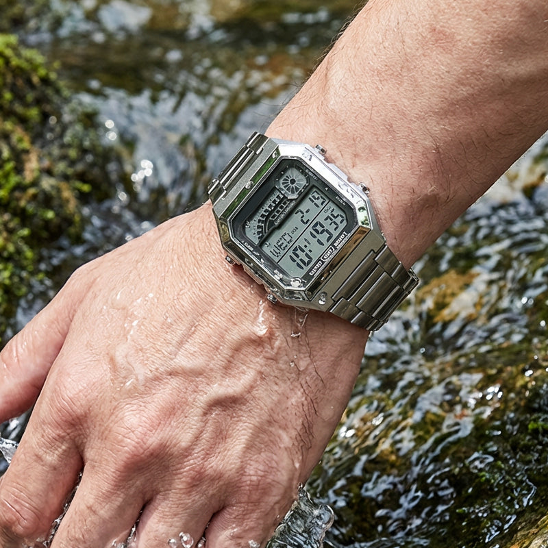 ⌚ Unisex-Digitaluhr mit Quadratischem Display – Leuchtanzeige, 30M Wasserdicht & Leichter Haltbarer Armband 🌙