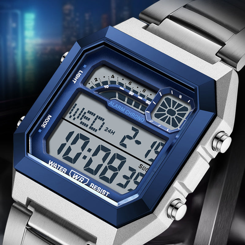⌚ Unisex-Digitaluhr mit Quadratischem Display – Leuchtanzeige, 30M Wasserdicht & Leichter Haltbarer Armband 🌙