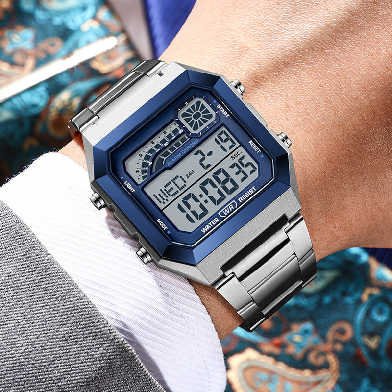 ⌚ Unisex-Digitaluhr mit Quadratischem Display – Leuchtanzeige, 30M Wasserdicht & Leichter Haltbarer Armband 🌙