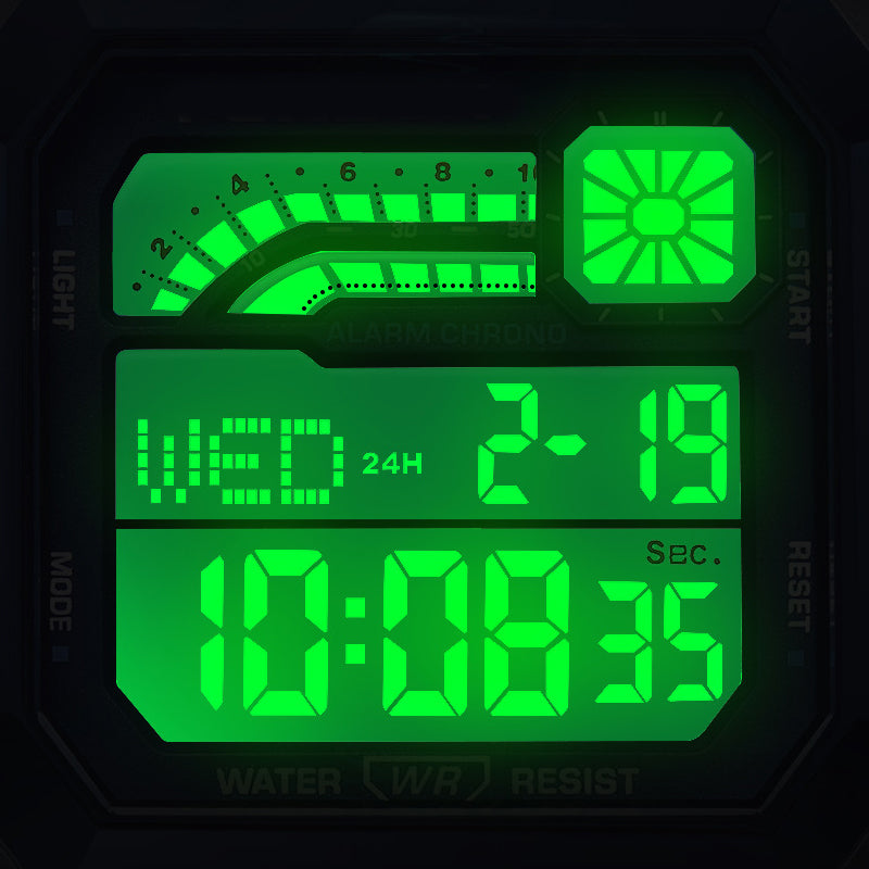 ⌚ Unisex-Digitaluhr mit Quadratischem Display – Leuchtanzeige, 30M Wasserdicht & Leichter Haltbarer Armband 🌙