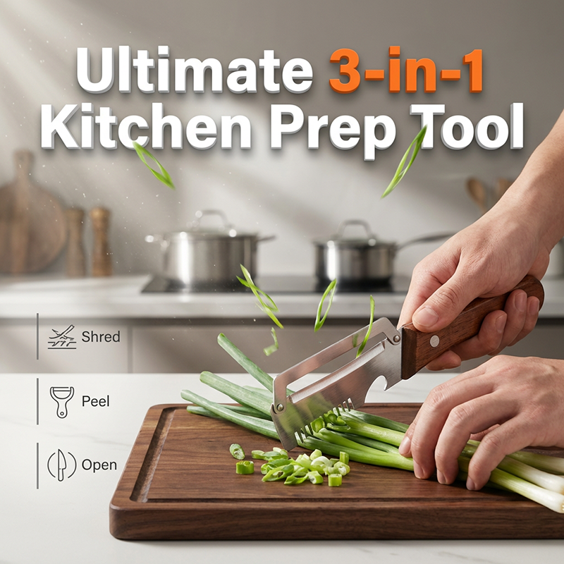 3-in-1 Vegetable Peeler with Bottle Opener & Scallion Shredder