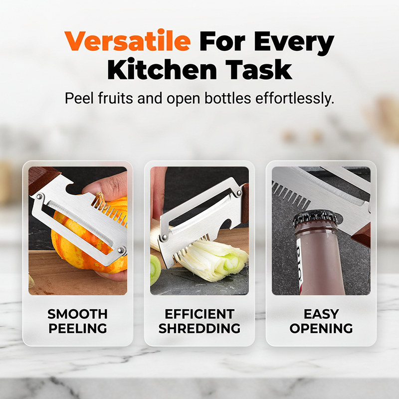 3-in-1 Vegetable Peeler with Bottle Opener & Scallion Shredder