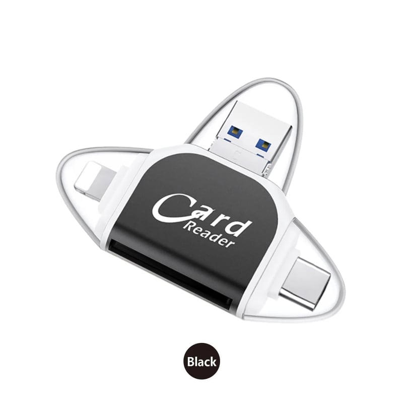 4-in-1-Universal-SD-TF-Kartenleser mit mehreren Anschlüssen