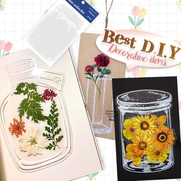 Easy-Press-Lesezeichen-Aufkleber-Set mit getrockneten Blumen (20 Stück)