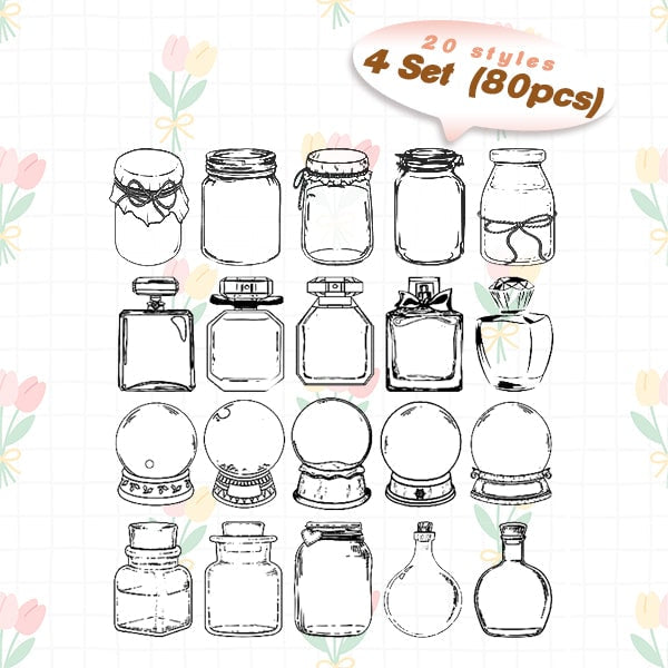 Easy-Press-Lesezeichen-Aufkleber-Set mit getrockneten Blumen (20 Stück)